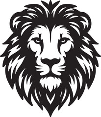 Lion head silhouette vector illustration
