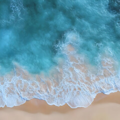 Turquoise Ocean Waves Crashing on Sandy Beach Photo