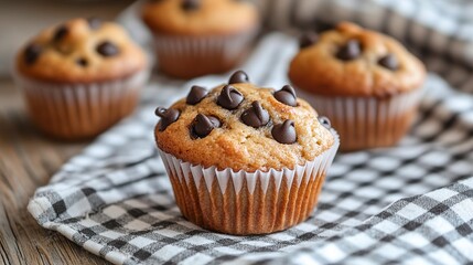 Baked muffins ready to serve