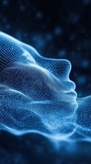 Fototapeta premium Healing Through Alpha Waves, the Brain's Massage During Sleep in an Abstract Digital Space