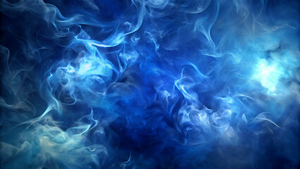 Fototapeta premium Blue smoke on dark background