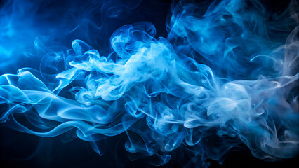 Obraz premium Blue smoke on dark background