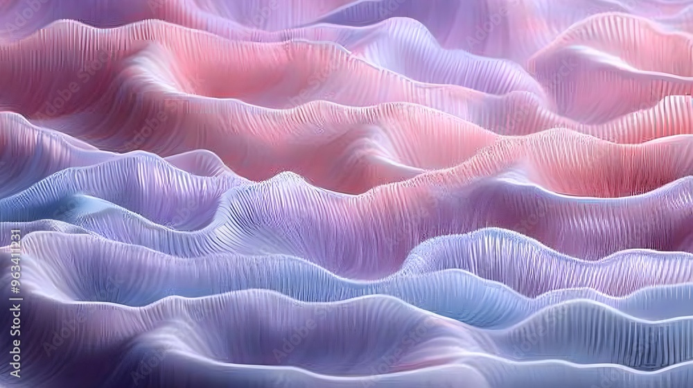 Aufkleber abstract waves of soft pastel colors, creating a serene and calming landscape ideal for backgrounds 