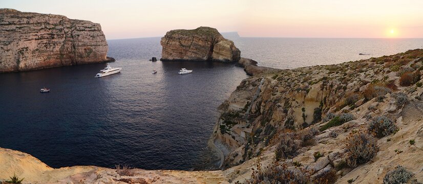 Fungus Rock, Dwejra Bay, Island of Gozo, Malta.