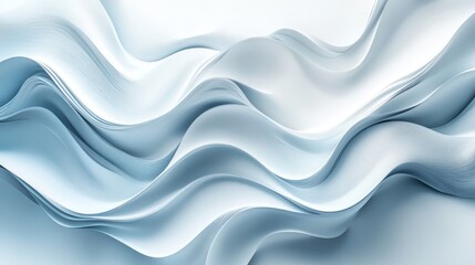 Fototapeta premium Abstract background with white wavy lines, light blue and gray colors, minimalist style