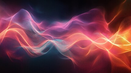 Obraz premium Digital Connectivity: Abstract Waves of Data Flow in Colorful Network Background