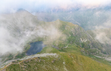 Fagaras Mountain, Romania, in summer, aerial view