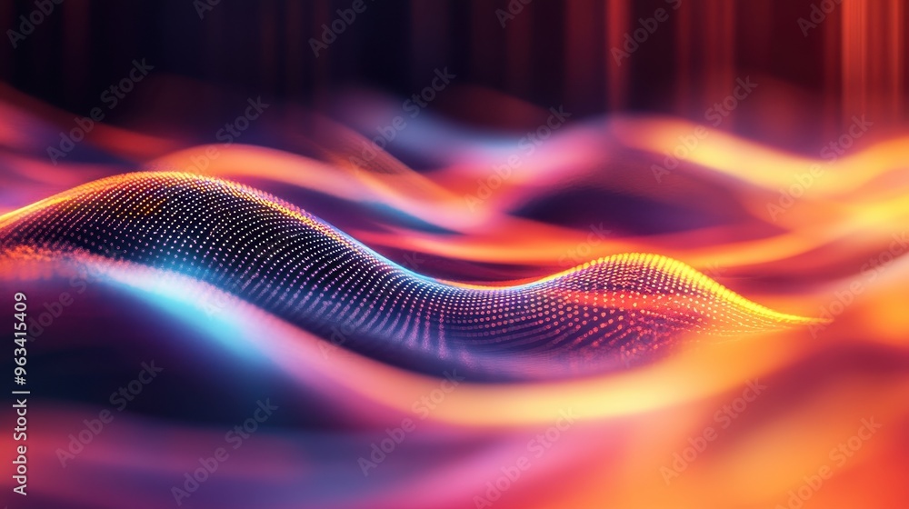 Poster illuminated data flow: abstract background representing fast network connections