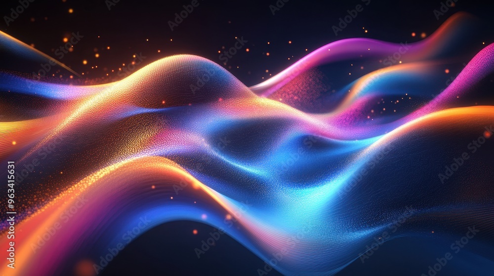 Aufkleber data flow abstraction: vibrant waves of connectivity in digital network