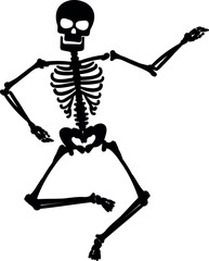 Dancing skeleton. Happy Halloween. Halloween vector illustration