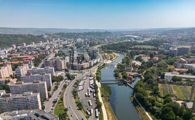 Cluj Napoca city aerial view