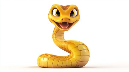 Fototapeta premium Closeup head of cartoon king cobra snake, closeup head king cobra on white background