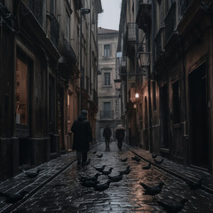 Dreary back alley way of London 