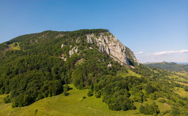 Aerial view of Apuseni Mountains in Romania