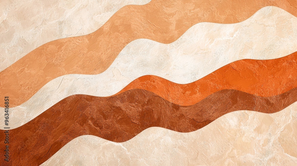 Poster Abstract background featuring a captivating design of wavy shapes in warm earthy tones, creating a sense of depth and movement reminiscent of natural marble