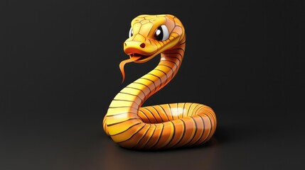 Fototapeta premium Closeup head of cartoon king cobra snake, closeup head king cobra on white background