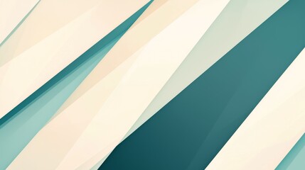 Obraz premium Green and beige diagonal stripes are layered to create a dynamic and modern abstract background with a minimalist style. The color palette is soft and elegant