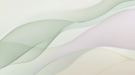 Soft green and pink shapes are overlapping, creating an elegant and minimalist background with a flowing and organic feel