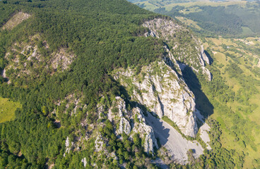 Aerial view of Apuseni Mountains in Romania