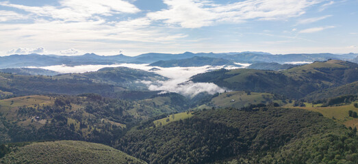 Aerial view of Apuseni Mountains in Romania