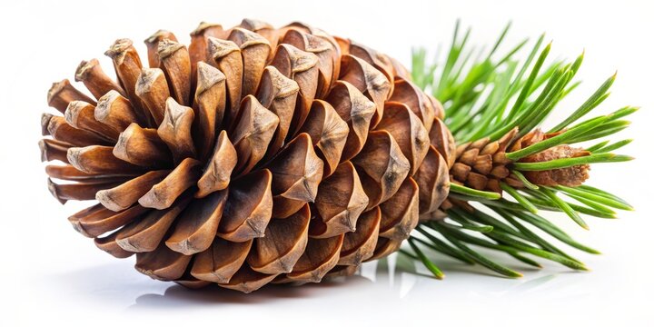A Close-up of a Pine Cone on a Sprig of Pine, Pine Cone, Pine, Sprig