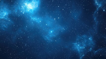 Fototapeta premium Equidistant projection panorama of a starry night, blue background with stars in the upper left, creating an elegant and tranquil scene with soft lighting