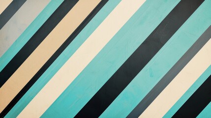 Obraz premium Colorful diagonal stripes in blue, black, beige, and grey create a vintage textured background with a modern twist, perfect for creative projects