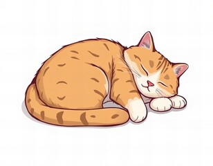 cartoon cat sleeping on the floor with its eyes closed.