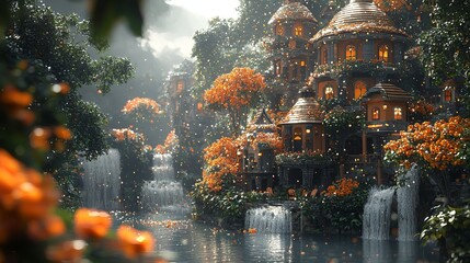 Fantasy art concept world design