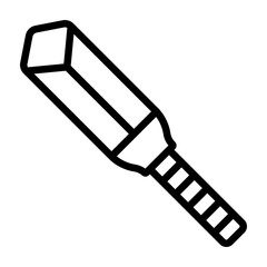 Cricket Bat Vector Line Icon Design