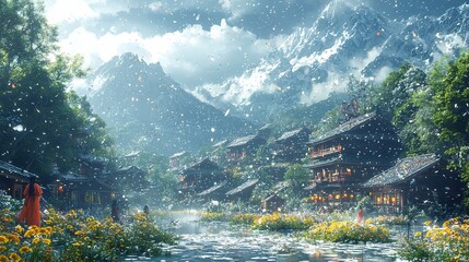 Fantasy art concept world design