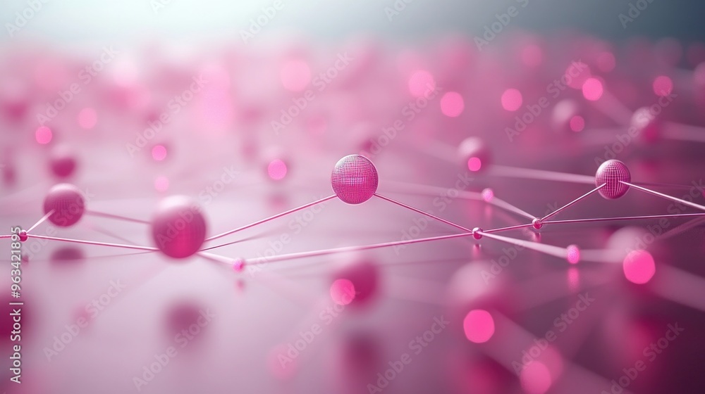 Poster abstract representation of interconnected nodes in a network.
