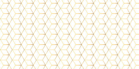 Obraz premium Vector seamless geometric pattern with triangles hexagon honeycomb emboss gold line cube texture design. 