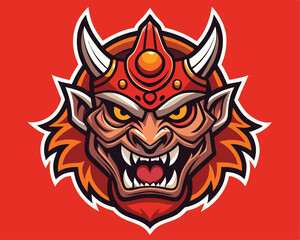 japanese demon head vector illustration