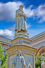 Statue of Leonardo da Vinci in Milano, Italy