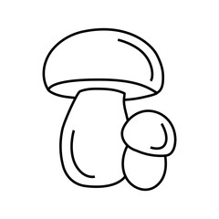 Line icon of cartoon whole mushrooms isolated on white background.