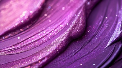 A purple line of glittery makeup