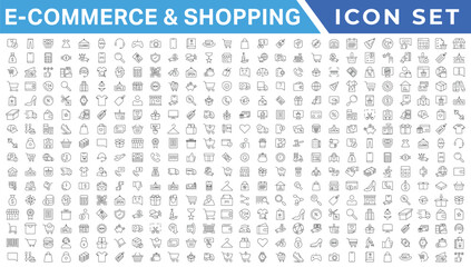 E-Commerce and Shoping Line Icons. Editable Stroke. Pixel Perfect.