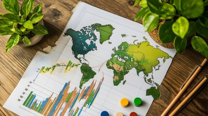 Company Paper Chart Mapping Environmental Goals and ESG Metrics
