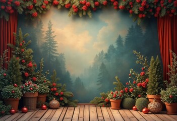 Wall decorated background