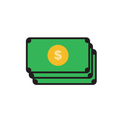 dollar bank notes isolated on a white background