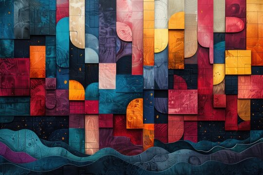 abstract background in colors and patterns for Decent Work Day