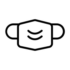 Face Mask Vector Line Icon Design