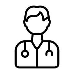 Doctor Vector Line Icon Design