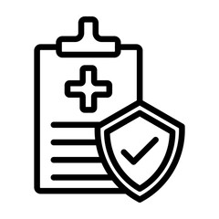 Health Insurance Vector Line Icon Design
