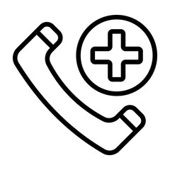 Emergency Call Vector Line Icon Design