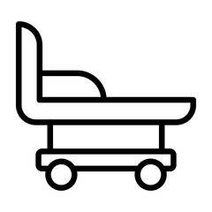 Hospital Bed Vector Line Icon Design