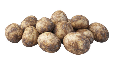 Fototapeta premium A collection of fresh brown potatoes, showcasing their earthy texture and natural colors, perfect for culinary themes.