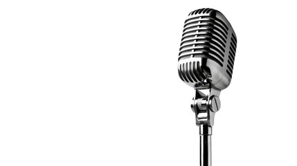 Close-up of a vintage microphone on a dark background, symbolizing music, performance, and communication.