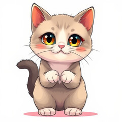 Obraz premium Niedliche animierte Katze im cartoonhaften Stil